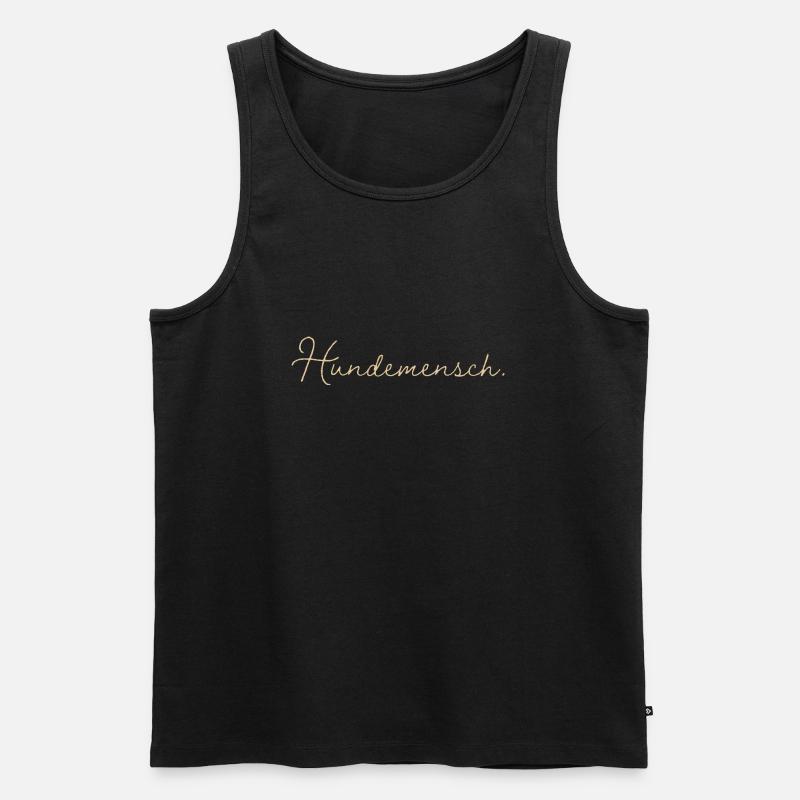 Hundemensch (beige) - Männer Premium Bio Tank Top - Schwarz