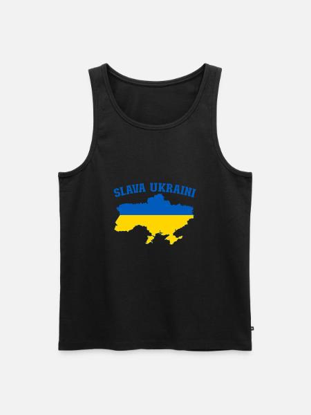 Ukraine Slava Ukraine Flagge - Männer Premium Bio Tank Top - Schwarz