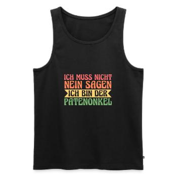 Patenonkel Familie Taufpate Geschenk - Männer Premium Bio Tank Top - Schwarz - Vorne - Michal (187cm)