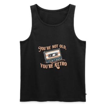 You're Not Old You're Retro Classic Cassette Tape - Männer Premium Bio Tank Top - Schwarz - Vorne - Michal (187cm)