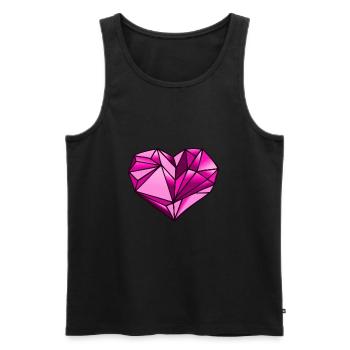 Herz geometrisch Geschenkidee - Männer Premium Bio Tank Top - Schwarz - Vorne - AI Model Male 178 light (178cm)