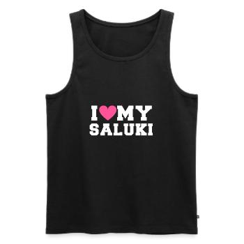I love my Saluki - Männer Premium Bio Tank Top - Schwarz - Vorne - AI Model Male 178 light (178cm)