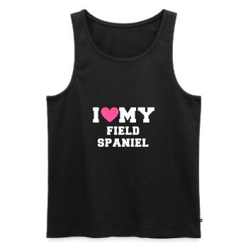 I love my I love my Field Spaniel - Débardeur bio Premium Homme - noir - Devant - AI Model Male 178 light (178cm)