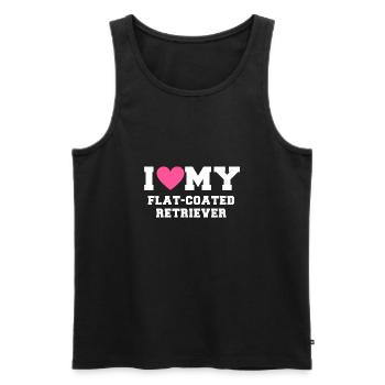 I love my Flat Coated Retriever - Männer Premium Bio Tank Top - Schwarz - Vorne - AI Model Male 178 light (178cm)