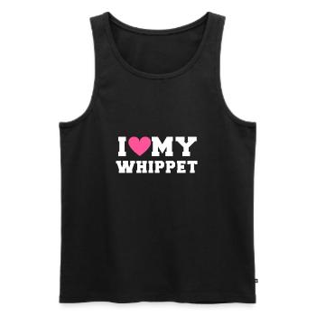 I love my Whippet - Men's Premium Organic Tank Top - black - Front - AI Model Male 178 light (178cm)