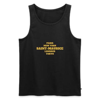 Saint Maurice Style - Unique streets, unique style - Débardeur bio Premium Homme - noir - Devant - Michal (187cm)