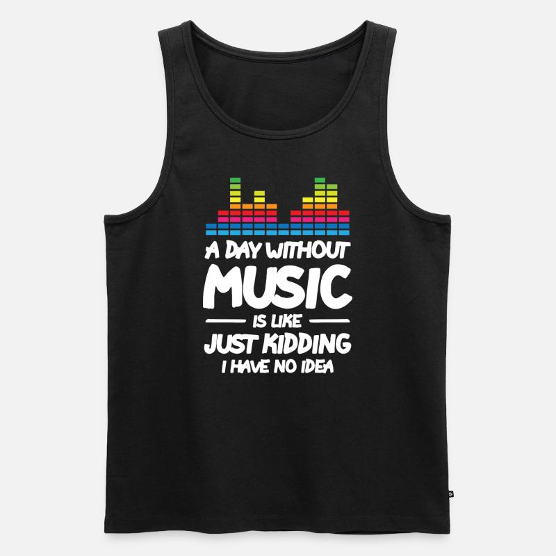 A Day Without Music - Männer Premium Bio Tank Top - Schwarz