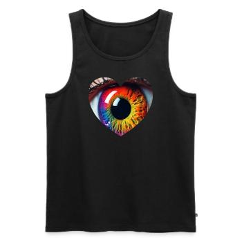 See with your heart - Men's Premium Organic Tank Top - black - Front - AI Model Male 178 light (178cm)