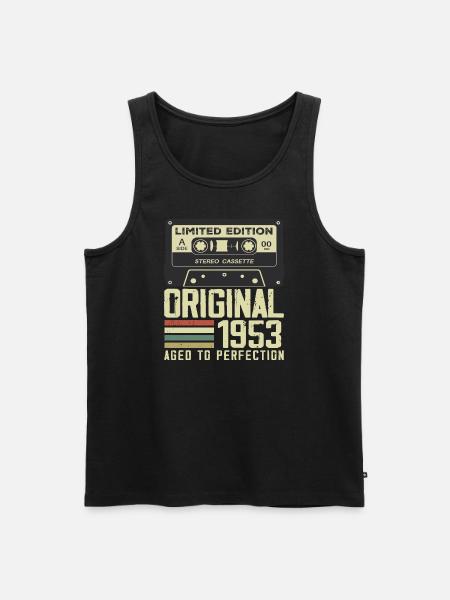 71st Retro Style Anniversary Gift 1953 - Men's Premium Organic Tank Top - black