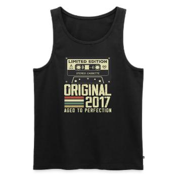 7th Retro Style Anniversary Gift 2017 - Men's Premium Organic Tank Top - black - Front - Michal (187cm)