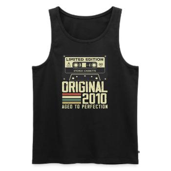 Geschenk zum 14. Jubiläum im Retro-Stil 2010 - Männer Premium Bio Tank Top - Schwarz - Vorne - Michal (187cm)