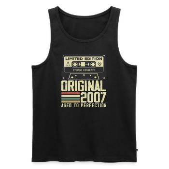 Geschenk zum 17. Jubiläum im Retro-Stil 2007 - Männer Premium Bio Tank Top - Schwarz - Vorne - AI Model Male 178 light (178cm)
