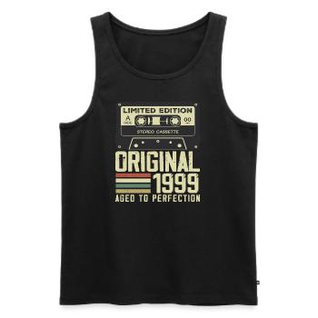 25th Retro Style Anniversary Gift 1999 - Men's Premium Organic Tank Top - black - Front - AI Model Male 178 light (178cm)