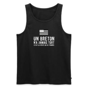 A Breton is never wrong, the truth is wrong - Men's Premium Organic Tank Top - black - Front - Michal (187cm)