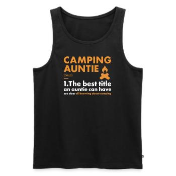 Camper Auntie Definition Camping - Men's Premium Organic Tank Top - black - Front - AI Model Male 178 light (178cm)