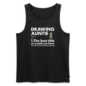 Drawer Auntie Definition Drawing - Männer Premium Bio Tank Top - Schwarz - Vorne - AI Model Male 178 light (178cm)