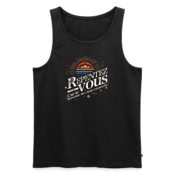 Repent, for the kingdom of heaven is at hand - Men's Premium Organic Tank Top - black - Front - AI Model Male 178 light (178cm)
