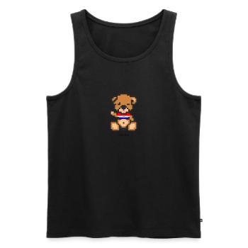Pixel Bear Croatia - Men's Premium Organic Tank Top - black - Front - AI Model Male 178 light (178cm)