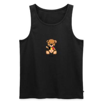 Pixel Bear Belgium - Men's Premium Organic Tank Top - black - Front - AI Model Male 178 light (178cm)