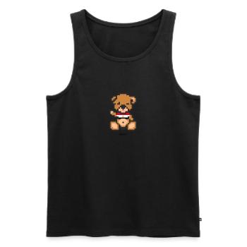 Pixel Bear Egypt - Men's Premium Organic Tank Top - black - Front - AI Model Male 178 light (178cm)
