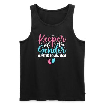 Gender Reveal Party - Keeper of the Gender Auntie - Débardeur bio Premium Homme - noir - Devant - Michal (187cm)