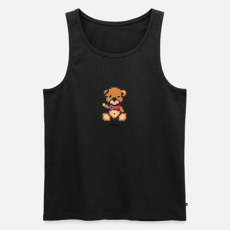 Pixel Bär Norwegen - Männer Premium Bio Tank Top - undefined