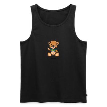 Pixel Bear Sweden - Men's Premium Organic Tank Top - black - Front - AI Model Male 178 light (178cm)