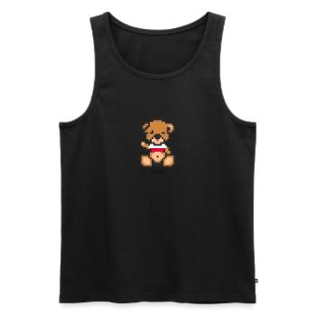 Pixel Bear Poland - Men's Premium Organic Tank Top - black - Front - AI Model Male 178 light (178cm)