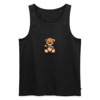 Pixel Bär Südafrika - Männer Premium Bio Tank Top - Schwarz - Vorne - Michal (187cm)