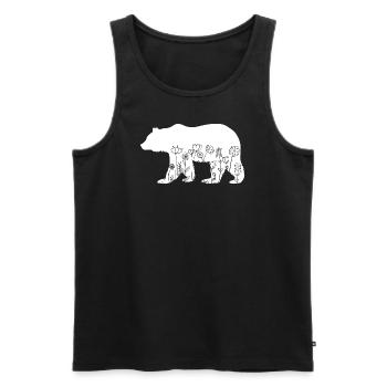 Mignon Ours Amoureux Animaux Fleurs Floral - Débardeur bio Premium Homme - noir - Devant - AI Model Male 178 light (178cm)