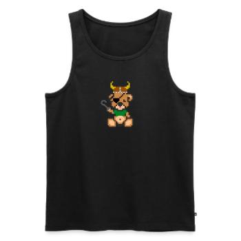 Pixel Bear Viking - Men's Premium Organic Tank Top - black - Front - AI Model Male 178 light (178cm)