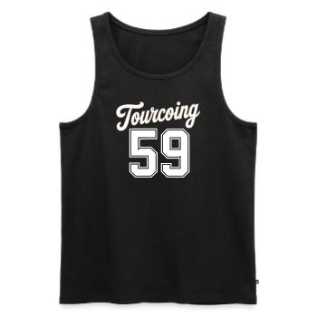 Tourcoing 59 - Débardeur bio Premium Homme - noir - Devant - Michal (187cm)