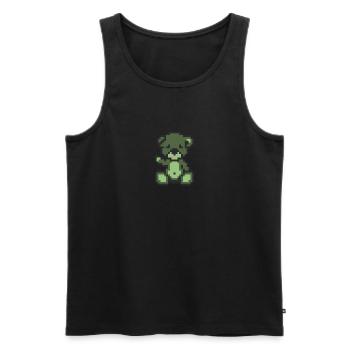 Pixel Bear Zombie - Men's Premium Organic Tank Top - black - Front - AI Model Male 178 light (178cm)
