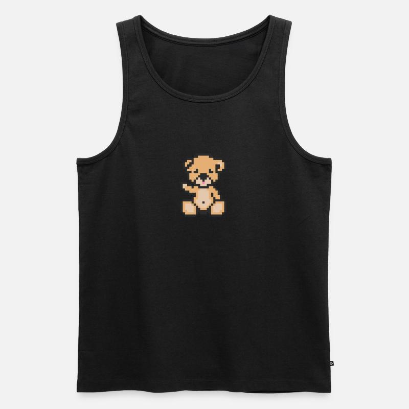 Pixel Bär Licht - Männer Premium Bio Tank Top - undefined