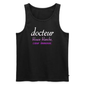 Arzt Arzt Krankenschwester santer weißer Kittel - Männer Premium Bio Tank Top - Schwarz - Vorne - AI Model Male 178 light (178cm)