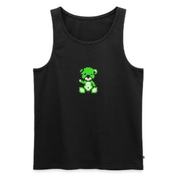Pixel Bär Neongrün - Männer Premium Bio Tank Top - Schwarz - Vorne - AI Model Male 178 light (178cm)