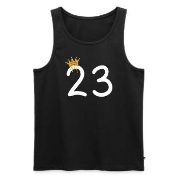 23 - Débardeur bio Premium Homme - noir - Devant - AI Model Male 178 light (178cm)