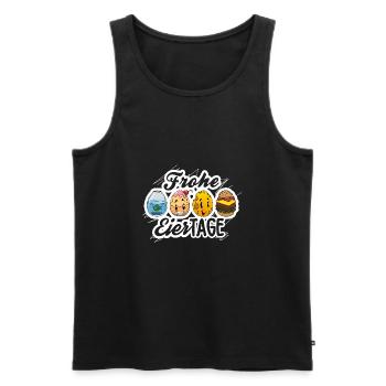 Frohe Eiertage - Lustiges Frühlings-Motiv - Männer Premium Bio Tank Top - Schwarz - Vorne - AI Model Male 178 light (178cm)