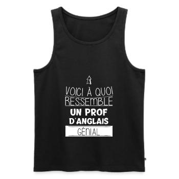 Anglais - Professeur - Génial - Cadeau - Drôle - Débardeur bio Premium Homme - noir - Devant - Michal (187cm)