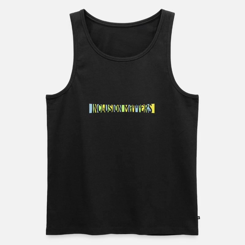 inclusion matters Logo Zitat - Männer Premium Bio Tank Top - Schwarz