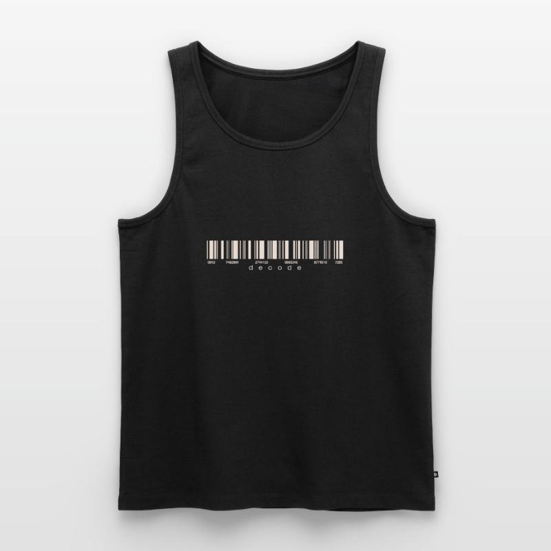 Code Strichcode Barcode Zahlen Einkauf Scan Männer Premium Bio Tank Top