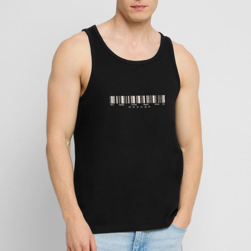 Code Strichcode Barcode Zahlen Einkauf Scan Männer Premium Bio Tank Top