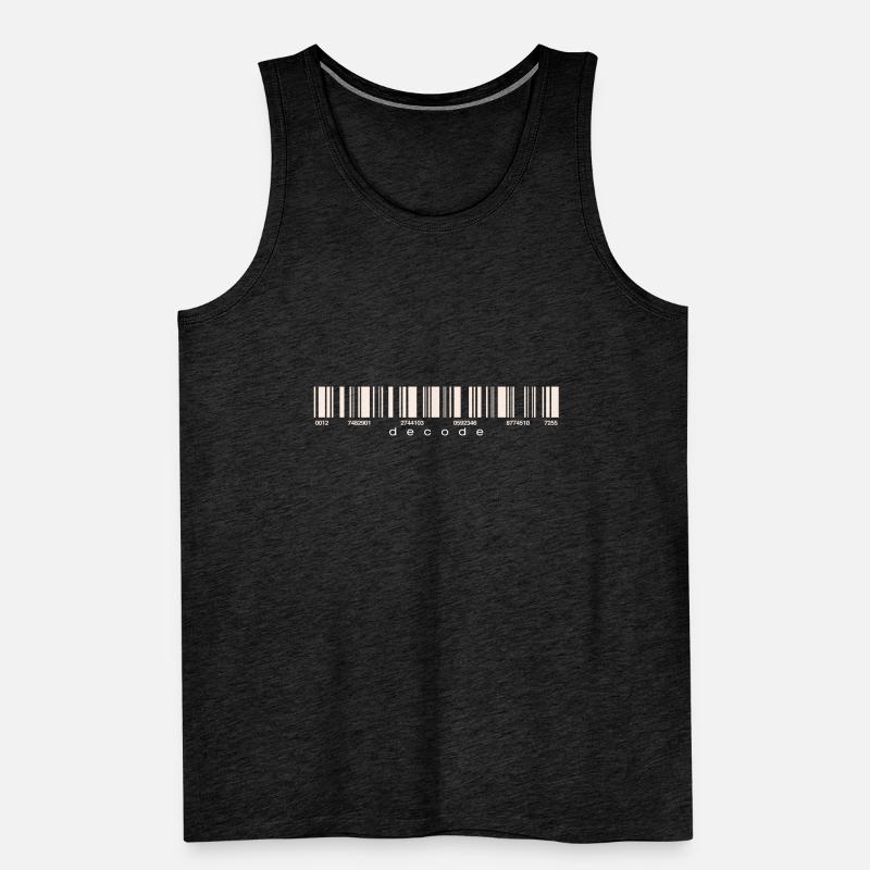 Code Strichcode Barcode Zahlen Einkauf Scan Männer Premium Bio Tank Top