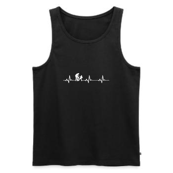 Familie Eltern Herzschlag Vater Kind - Männer Premium Bio Tank Top - Schwarz - Vorne - Michal (187cm)