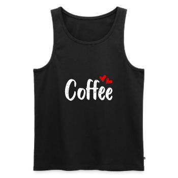 Liebe Kaffee | Kaffeeliebhaber - Männer Premium Bio Tank Top - Schwarz - Vorne - AI Model Male 178 light (178cm)