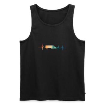 Battement de cœur camion - Débardeur bio Premium Homme - noir - Devant - Michal (187cm)