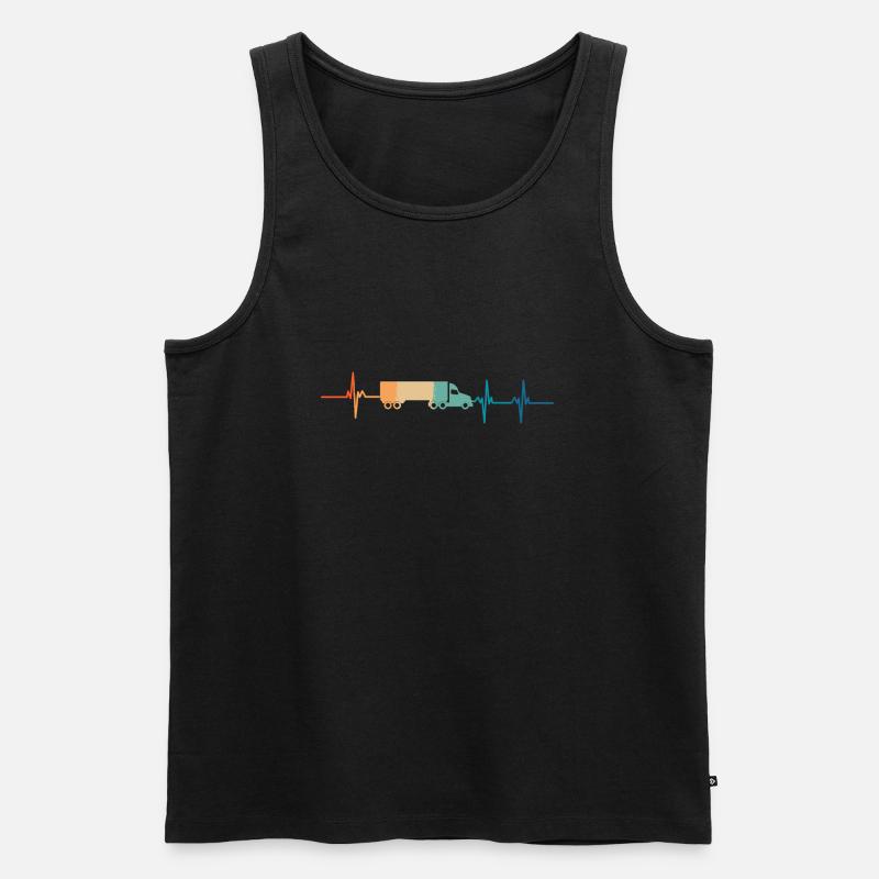 Heartbeat Truck - Männer Premium Bio Tank Top - Schwarz
