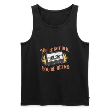 You're Not Old You're Retro Classic Cassette Tape - Männer Premium Bio Tank Top - Schwarz - Vorne - Michal (187cm)
