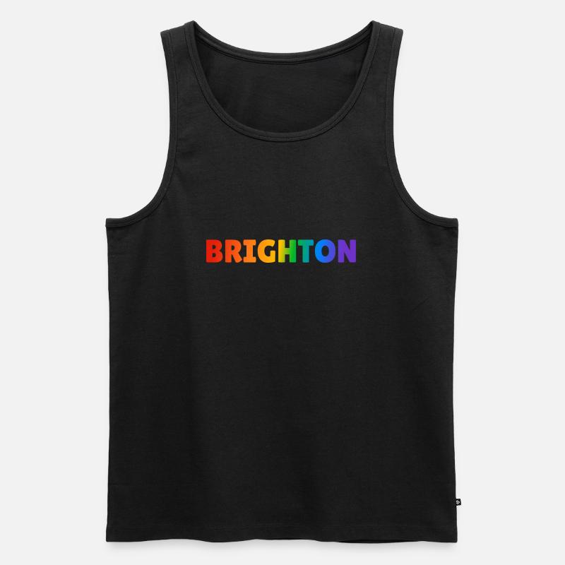 Brighton Regenbogen LGBTQ Gay Pride - Männer Premium Bio Tank Top - Schwarz