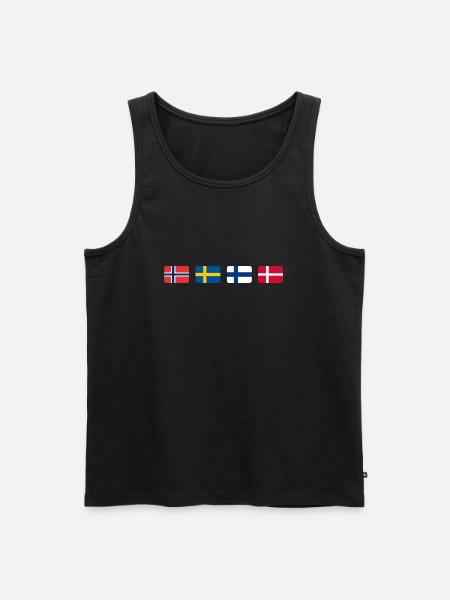 SCANDINAVIAN FLAGS - Männer Premium Bio Tank Top - Schwarz